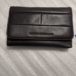 Vintage Tommy Hilfiger Dark Brown Leather Trifold Wallet Women’s